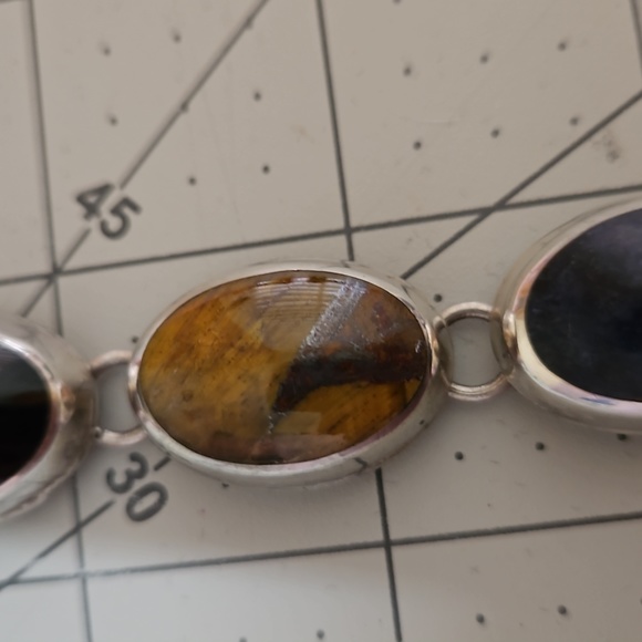 Vintage multi stone sterling bracelet - Picture 8 of 13